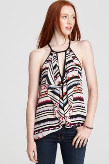 BCBGMAXAZRIA Top Claudia Cascade Ruffle Halter - Lyst