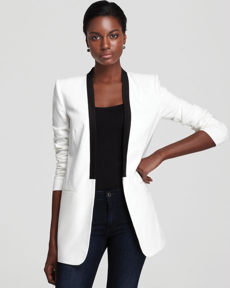Bcbgmaxazria Tuxedo Jacket Lawson Boyfriend in White (off white) - Lyst