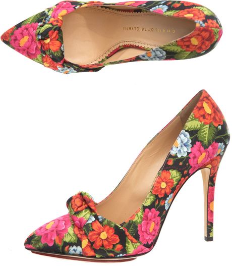 Charlotte Olympia Ava Flowerprint Pumps in Multicolor (multicoloured) - Lyst