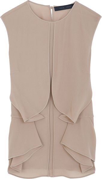 Elie Saab Georgette Ruffle Top - Lyst