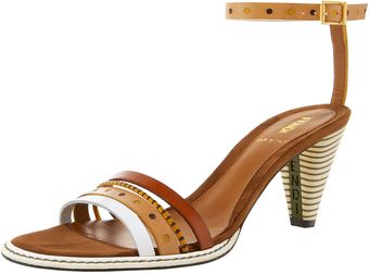 Fendi Logo Heel Ankle Wrap Sandal - Lyst