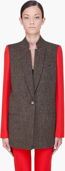 Givenchy Red Sleeve Tweed Jacket - Lyst