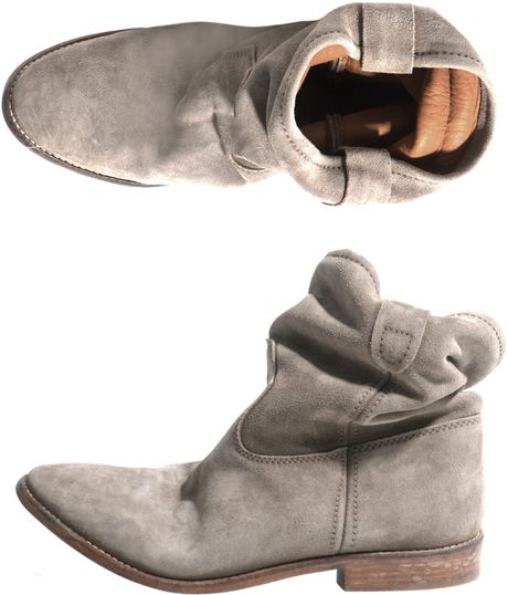 Isabel Marant Jenny Leather Boots in Gray (grey) - Lyst