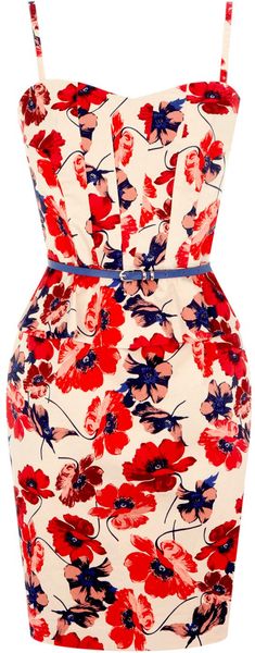 Oasis Poppy Print Dress - Lyst