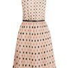 Oasis Spot Pleated Belted Dress in Beige (natural) - Lyst