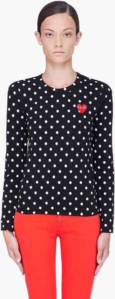 Play Comme Des Garçons Play Ladies Dot Tshirt Black - Lyst