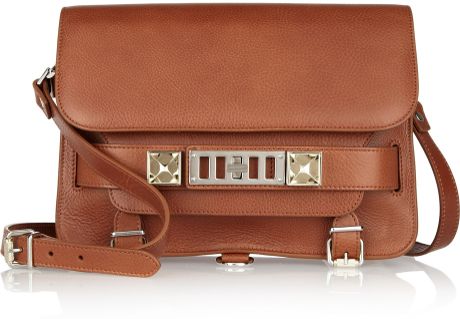 Proenza Schouler Ps11 Classic Textured Leather Shoulder Bag in Brown (chestnut) - Lyst