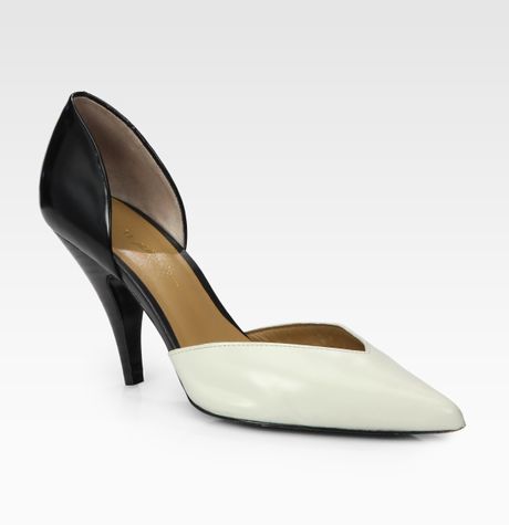 3.1 Phillip Lim Ava Leather Pumps in White (black) - Lyst