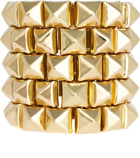 Asos Mega Stud Bracelet in Gold - Lyst