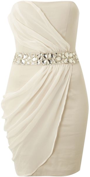 Ax Paris Ax Paris Jewelled Strapless Dress - Lyst