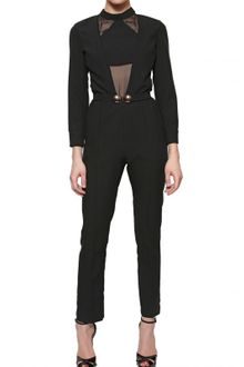 Barbara Casasola Silk Wool Crepe Georgette Jumpsuit - Lyst