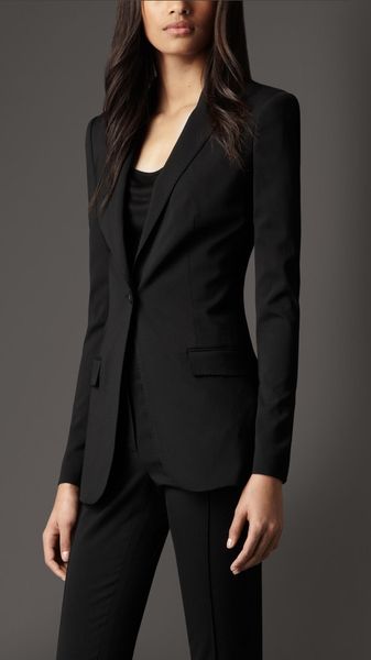 Burberry Tailored Wool Blend Jacket in Black - Lyst