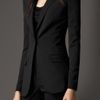 Burberry Tailored Wool Blend Jacket in Black - Lyst