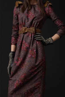 Burberry Prorsum Bow Detail Floral Dress - Lyst