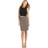 Calvin Klein Sleeveless Belted Houndstooth Sheath in Black - Lyst