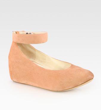 Chloé Suede Ankle Strap Wedge Pumps - Lyst