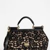 Dolce & Gabbana Miss Sicily Leather Lace Satchel in Black (nero) - Lyst