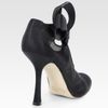 Oscar De La Renta Satin and Mesh Bow Ankle Boots in Black - Lyst
