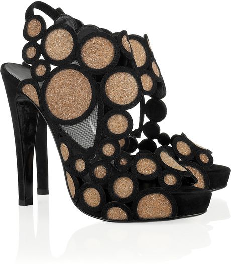 Pierre Hardy Crystalembellished Suede Sandals in Black - Lyst