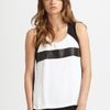 Rag & Bone Lara Leathercolorblock Top in White - Lyst
