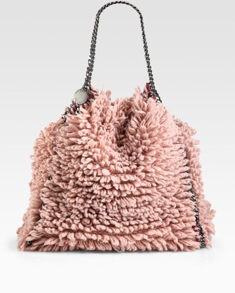 Stella Mccartney Falabella Wool Foldover Tote in Pink (rose) - Lyst