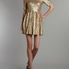 Tfnc Fit and Flare Sequin Dress in Gold - Lyst