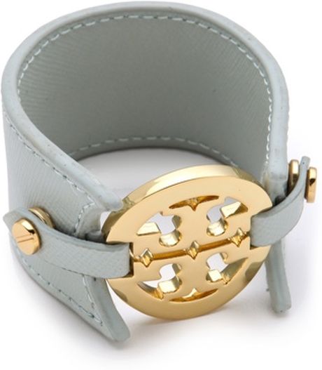 Tory Burch Logo Double Snap Cuff in Gold (sky) - Lyst