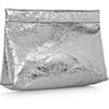 Acne Oxide Metallic Crinkledleather Pouch in Silver - Lyst