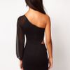 Asos Exclusive Cut Out Bodycon Dress with Chiffon Sleeve in Black - Lyst