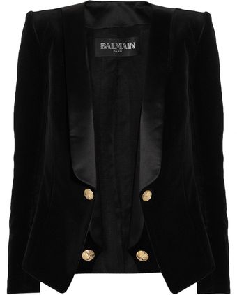 Balmain Velvet and Satin Blazer - Lyst
