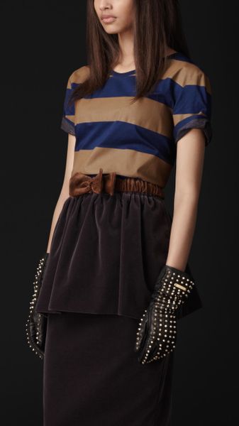 Burberry Prorsum Striped Cotton Tshirt in Blue (regency blue) - Lyst