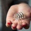 Fortune Favors The Brave Braided Cage Ring in Silver - Lyst