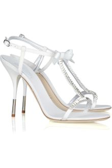 Giuseppe Zanotti Crystalembellished Twill Tbar Sandals - Lyst