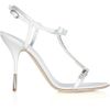 Giuseppe Zanotti Crystalembellished Twill Tbar Sandals in White - Lyst