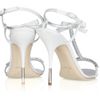 Giuseppe Zanotti Crystalembellished Twill Tbar Sandals in White - Lyst