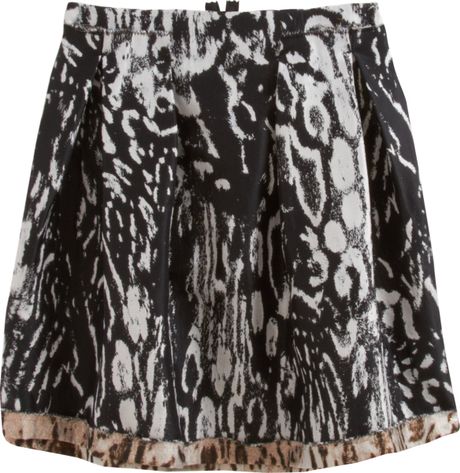 Lanvin Animal Print Mini Skirt in Black (animal) - Lyst