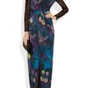 Matthew Williamson Lace Sleeved Printed Jersey Maxi Dress in Blue (multicolored) - Lyst