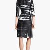 Oscar De La Renta Print Mikado Shirtdress in Black (black/ white) - Lyst