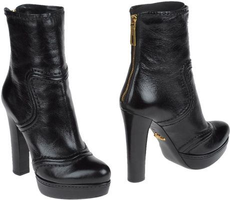 Prada Ankle Boots in Black - Lyst