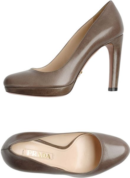 Prada Platform Pumps in Brown (grey) - Lyst