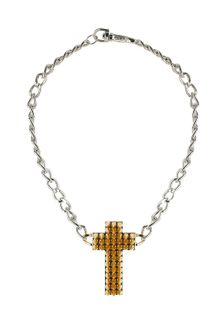 Topshop Premium Spike Cross Necklace - Lyst
