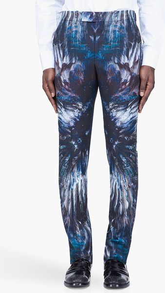 Alexander McQueen Petrol Feather Trousers - Lyst
