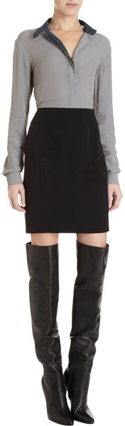 Alexander Wang Contrast Front Skirt in Black - Lyst