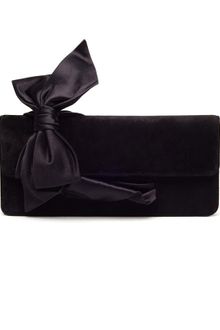 Christian Louboutin Elisa Suede and Satin Bow Clutch - Lyst