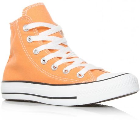 Converse Hi Top in Orange - Lyst