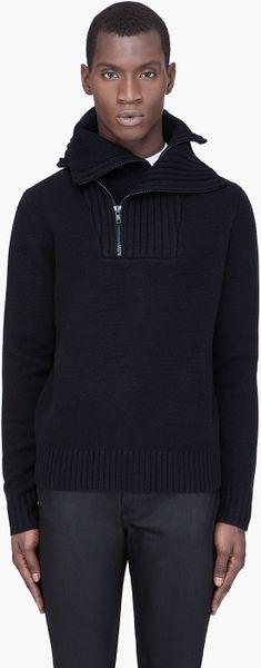 Givenchy Wool and Cashmere Knit Zip Sweater in Black for Men - Lyst