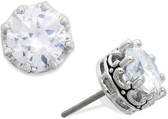 Juicy Couture Silver Tone Cubic Zirconia Stud Earrings 2 Ct Tw - Lyst