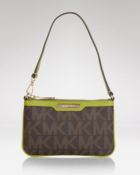 Michael Kors Michael Wristlet Mk Medium in Brown (brown lime) - Lyst