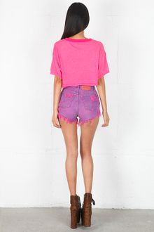 Wildfox Kitten Cabana Crop Tee in Malibu Pink - Lyst