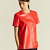 Givenchy Givenchy Womens Lamb Leather Manches Top in Red - Lyst